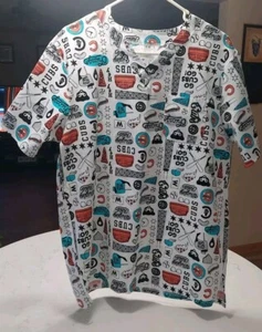 UNISEX Cubs Wrigley Field Scrub Top Size Large - Picture 1 of 6