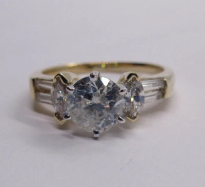 1.40 Carat 18K Gold Diamond Engagement Ring Center=.90 Carat    Value=$9,500 - Image 1 of 4