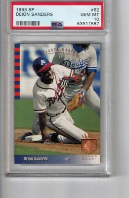 1993 SP # 62 Deion Sanders PSA 10 - Image 1 of 2