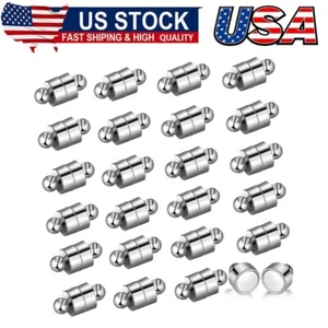 24Pairs Magnetic Necklace Bracelet Clasps Magnet Converter Jewelry Clasps Silver - Picture 1 of 8