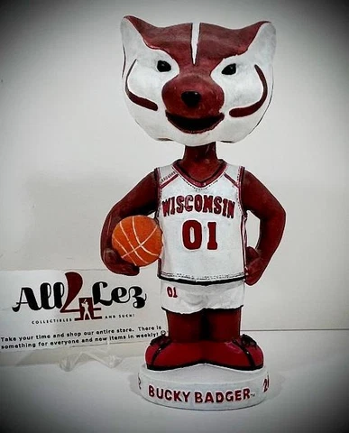 2002 WISCONSIN BADGERS MASCOT BUCKY BASKETBALL BOBBLEHEAD McDONALD'S Cover