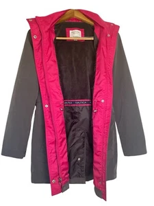 Nautica Gray & Pink Casual Outdoor Hooded Jacket Fall Transition Small Raincoat - Picture 1 of 14