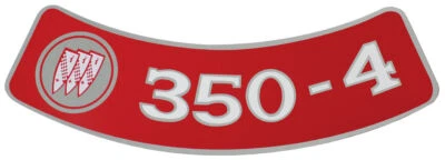 Adesivo purificador de ar 350-4V 1968-1972 Buick Skylark Riviera Regal LeSabre Wildcat - Imagem 1 de 4