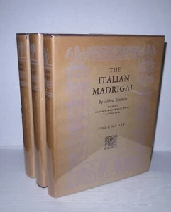 Alfred Einstein / The Italian Madrigal 1971 3 Vols HB/DJ - Picture 1 of 9