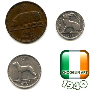 Collection of IRISH 1940 coins, 85 Years Old! - Picture 1 of 2