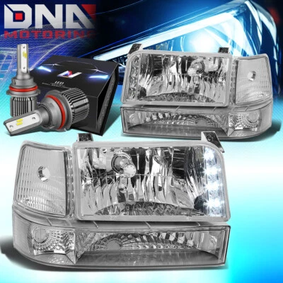 PARA FORD F150-350/BRONCO 1992-1996 FARO + LÁMPARA PARACHOQUES CON KIT LED + VENTILADOR CROMADO Foto 1 de 4