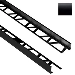 Black Tile Edge Trim 3/8 in. by 8 ft. Aluminum L Angle - Tube of 10 - Picture 1 of 3