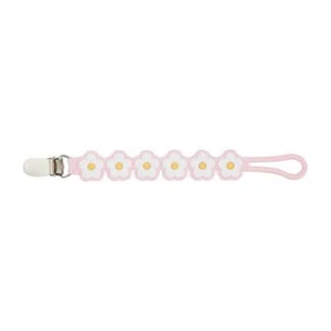 Mud Pie Pink Daisy Silicone Clip On Pacy Strap Pacifier Clip - Picture 1 of 1