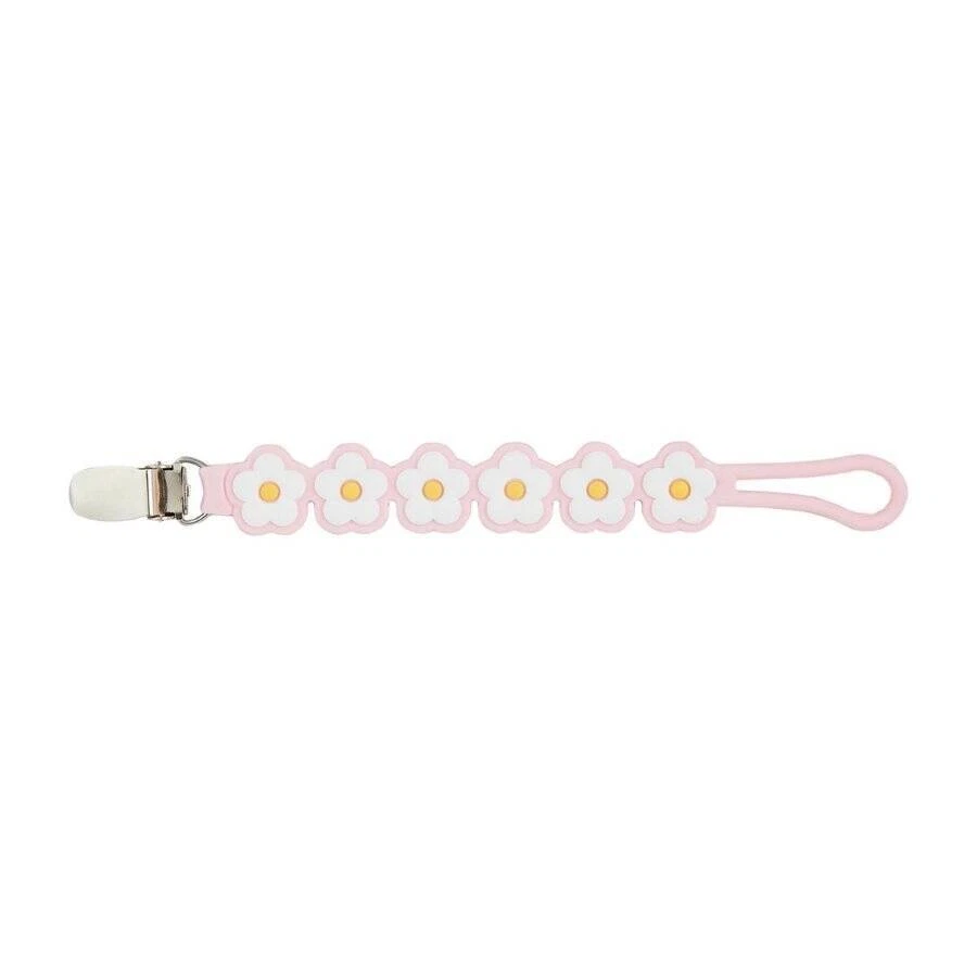 Mud Pie Pink Daisy Silicone Clip On Pacy Strap Pacifier Clip - Image 1 of 1
