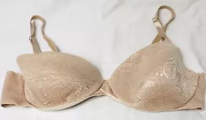 Bali Underwired Full Coverage Bra Sz 38C Beige Adjustable Strap Floral Bra Lace - Picture 1 of 8