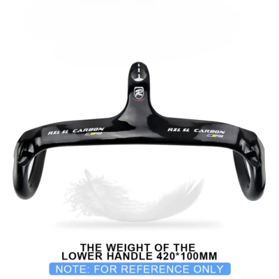 Manubrio bici da corsa strada in carbonio integrato con stelo barra di routing interna - Immagine 1 di 4