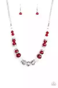 PAPARAZZI Distracted by Dazzle - Conjunto de collar de cuentas facetadas rojas collar nuevo con etiquetas - Imagen 1 de 3