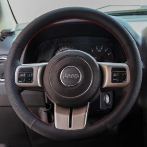 Cubierta de cuero personalizada para volante de auto para Jeep Compass Grand Cherokee Wrangler - Imagen 1 de 6