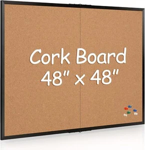 Board2by Extra Large Cork Bulletin Board 48" X 48", Foldable Notice x - Picture 1 of 8