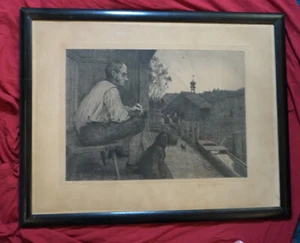 HANS THOMA/ Feierabend / Radierung, signiert - Bild 1 von 7