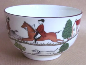 CROWN STAFFORDSHIRE /COALPORT HUNTING SCENE SUGAR BOWL (12081) - Picture 1 of 5