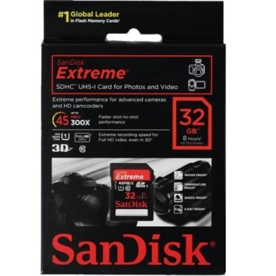Sandisk 32G extreme C30 4K HD SD card for Nikon S6 mirrorless camera - Image 1 of 2