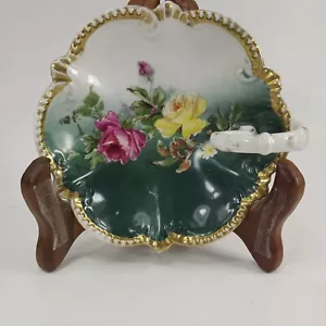 Vintage Ring/Schmuckstück Geschirr/Mit Griff gelbe und rosa Blumen Bayern 6,7" ULH8T - Bild 1 von 9