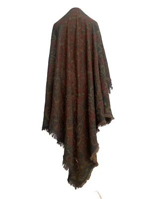 FENDI PAISLEY BOHEMIAN GREEN ACRYLIC scarf  Shawl 55/58  in MADE IN ITALY #A47 - Image 1 of 4