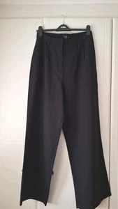 Next, schwarze taillierte Hose mit weitem Bein, 14R, neu mit Etikett - Bild 1 von 6