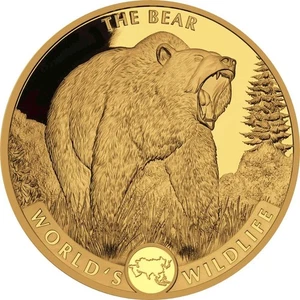 1 oz Kongo Goldmünze World´s Wildlife - Bär 2022 BU - Picture 1 of 2