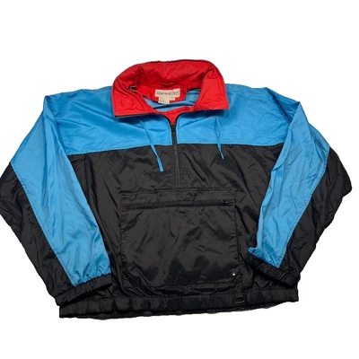 Jaqueta de esqui masculina vintage Obermeyer Skipper XL colorblock Anorak nylon com zíper capuz - Imagem 1 de 4