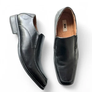 Joseph Abboud Black Leather Men's Square Toe Slip-on Loafers 9.5 Men’s - Picture 1 of 5