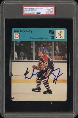WAYNE GRETZKY FIRMADO 1977-79 SPORTSCASTER ITALIA #77-10 RC PSA AUTO 10 Foto 1 de 2