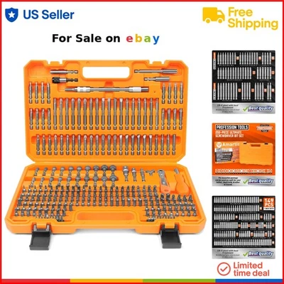 Screwdriver Bit Set Chrome Vanadium Steel 258 Pieces Includes Holder and Bits - Image 1 of 4