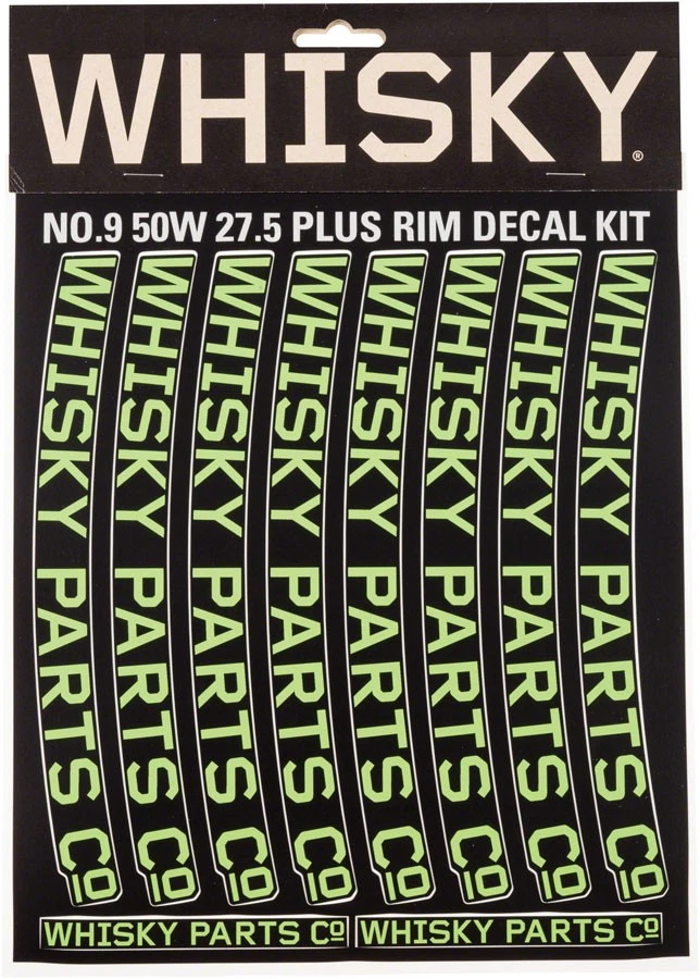 Whisky 50w Rim Decal Kit for 27.5-inch Rims - Lime Green, Customizable Bike - Image 1 of 1