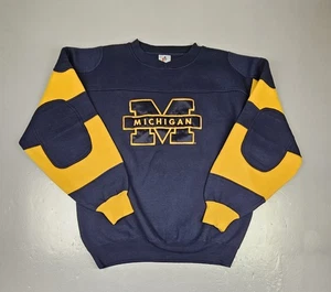 Vintage Michigan Wolverines Sweatshirt Herren XL. Midwest Stickerei Ellenbogen Patch - Bild 1 von 8