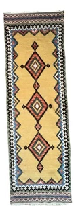 Alfombra Kilim de lana vintage 8 x 2,5 tejida a mano corredor geométrico de Anatolia - Imagen 1 de 10