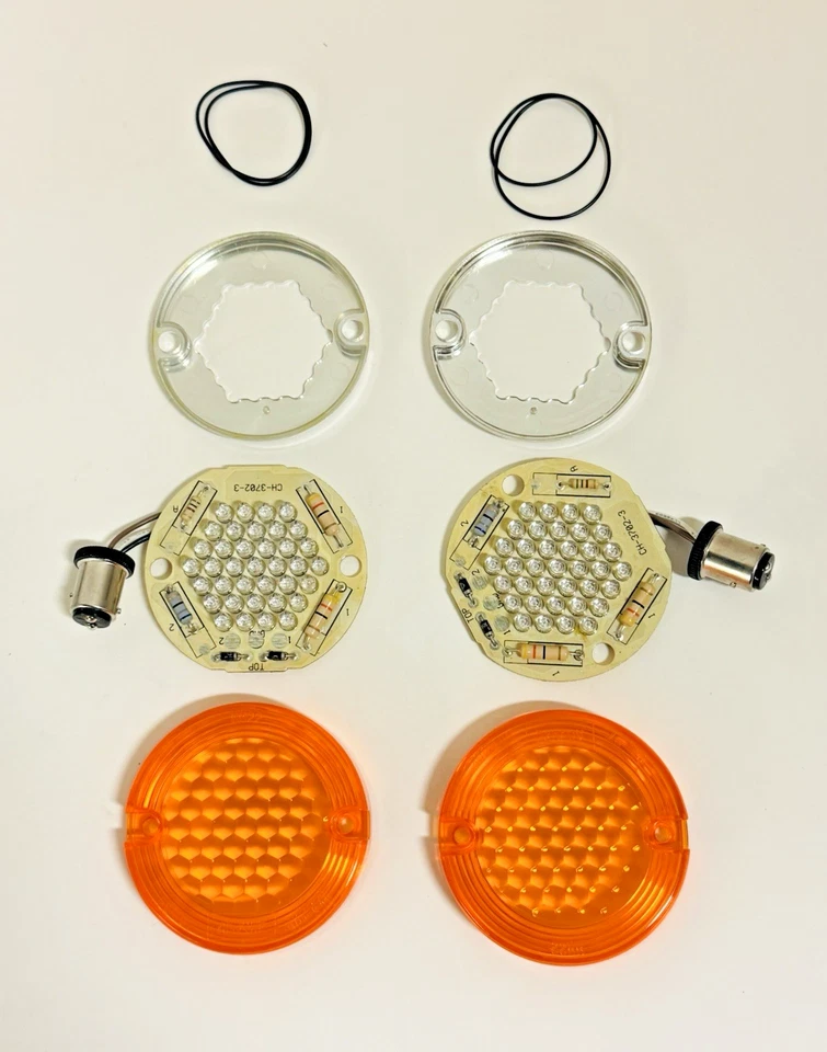 ВСТАВКИ ЗАДНЕГО ПОВОРОТНИКА ADJURE LED ДЛЯ ОБЪЕКТИВА 86-99 HARLEY TOURING AMBER - Изображение 1 из 1