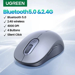 UGREEN Wireless Mouse Bluetooth 5.0 2.4G Dual Mode 4000 DPI MacBook Tablet PC - Picture 1 of 7
