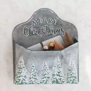 Briefkasten "Frohe Weihnachten" aus geprägtem Metall - Bild 1 von 2