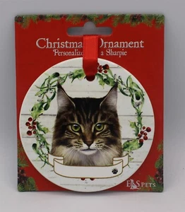 E&S Pets Adorno de Navidad Maine Coon Gato Amante Regalo - Imagen 1 de 1