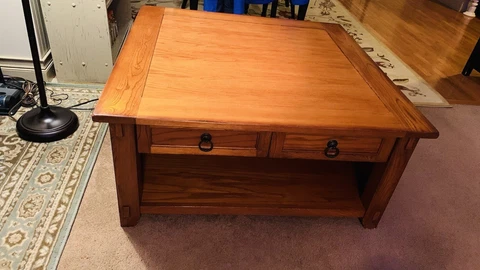 Large End/Side/ Coffee Table with Two Lined Drawers Cover