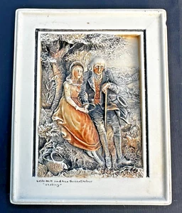 OSBORNE IVOREX Plaque, Little Nell And Her Grandfather "Resting" Antique 8” x 6" - Picture 1 of 5