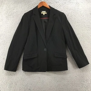 Talbots Blazer Anzug Jacke Damen 14 Schwarz Kerb Revers Langarm Ein Knopf - Bild 1 von 18