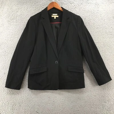 Blazer Traje Chaqueta Talbots Mujer 14 Negro Muesca Solapa Manga Larga Un Botón Foto 1 de 4