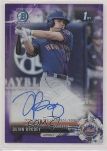 2017 Bowman Draft Chrome Pick Purple Refractor /250 Quinn Brodey #CDA-QB Auto