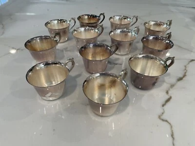 Vintage Towle/ISC Silver Plated Coffe Cup Set Of 12 Foto 1 de 4