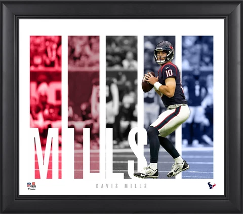 Davis Mills Houston Texans Framed 15" x 17" Player Panel Collage Cover