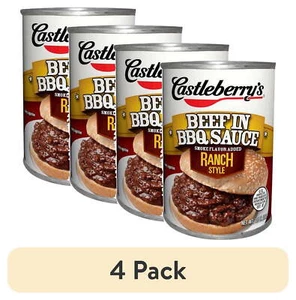 (4 pack) Castleberry's Beef in BBQ Sauce, Ranch Style, 10.5 oz Can - Picture 1 of 5