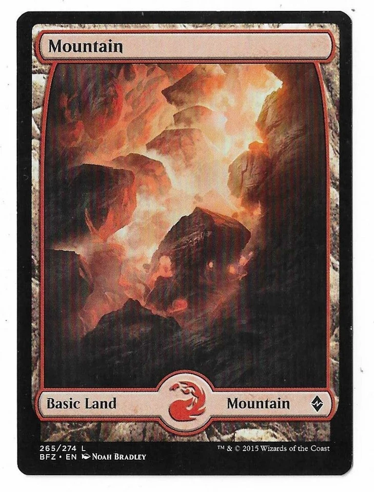 MTG Mountain Full Art Battle for Zendikar (BFZ) Basic Land #265/274 Unplayed - Image 1 of 1