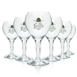 6x Leffe Bier Glas 0,33l Relief Pokal Design-Stiel Gläser Tulpe Cup Beer Abtei - Bild 1 von 3