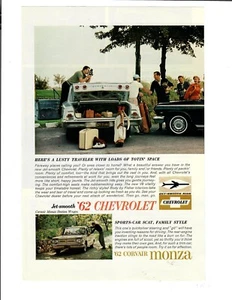 Chevrolet 1962 anuncio impreso Corvair Monza coche automóvil efímero - Imagen 1 de 1