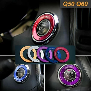 Red Alloy Ignition Start Stop Button Cover Ring for Infiniti Q50 QX50 Q60 QX60 - Picture 1 of 6