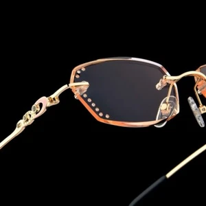 Damen Strass Rand Lesebrille Rahmenlose Lesebrillen Alterssichtig Brille - Picture 1 of 11