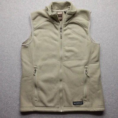 REI Vest Women's Medium Polartec Dark Beige Tan Ribbed Full Zip Outdoor "Zip-In" - Image 1 of 4
